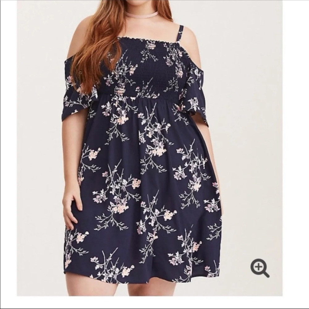 Torrid size 1. Navy floral dress